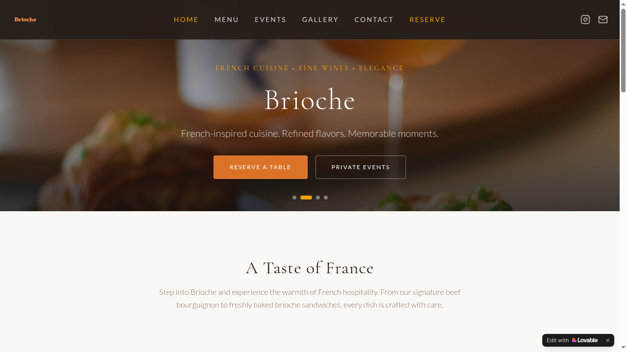 Brioche — Restaurant Site by Adrienne Nicole