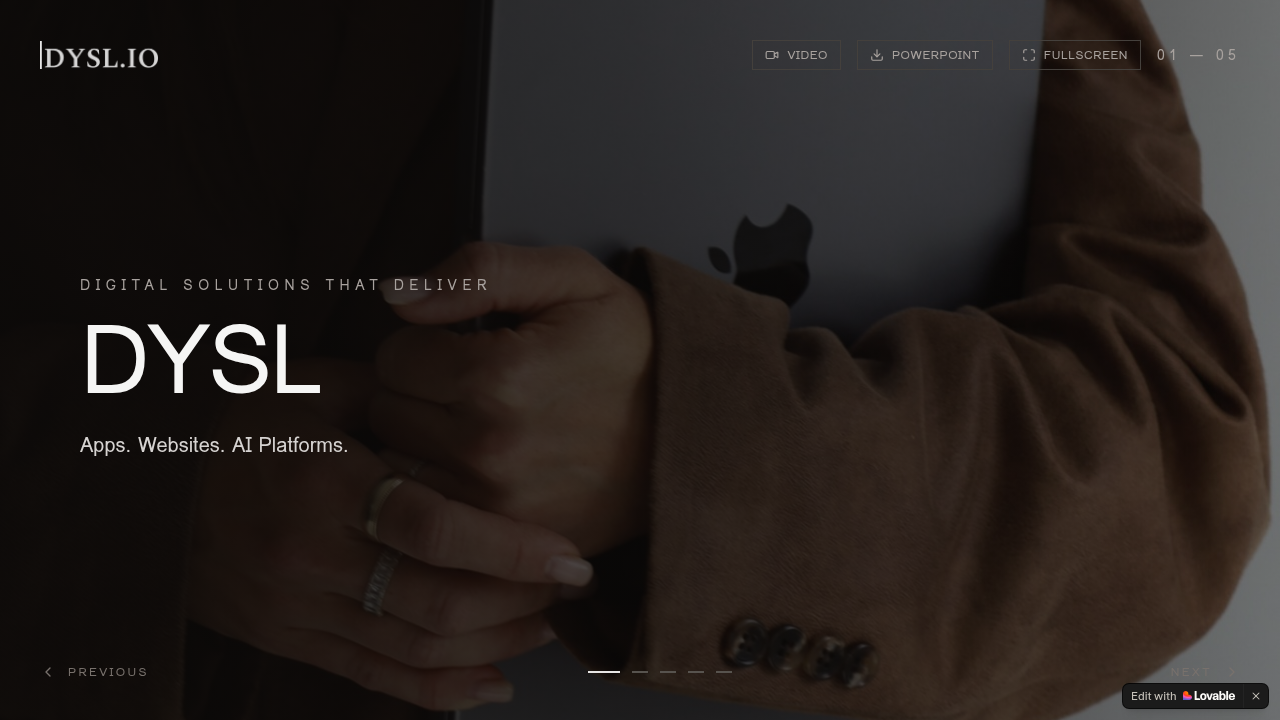 DYSL.io — Agency Pitch Site by Adrienne Nicole