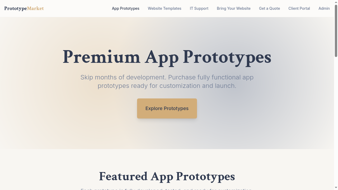 PrototypeMarket — App Prototype Marketplace by Adrienne Nicole